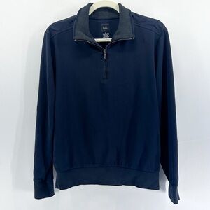 Saks Fifth Avenue Black Label Men’s Navy Cotton Quarter Zip Medium